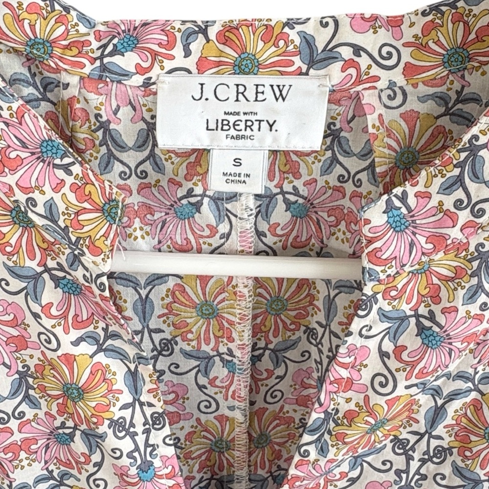 Like New J. Crew Liberty Fabric Midi Dress Honeysuckle Floral Small - Picture 3 of 13